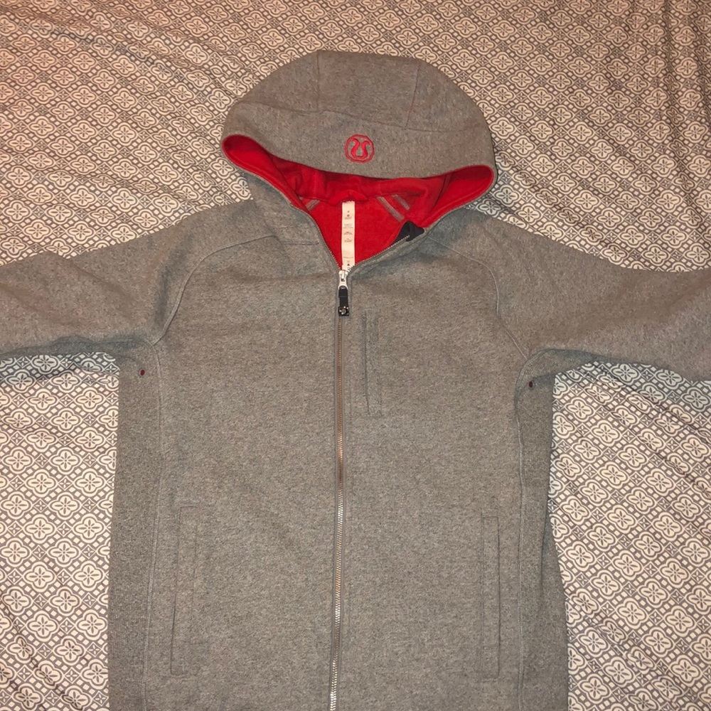 Men’s Lululemon Grey/Red Zip Up Hoodie